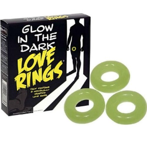 SPENCER & FLEETWOOD Pack of 3 Glow in the Dark Love Rings